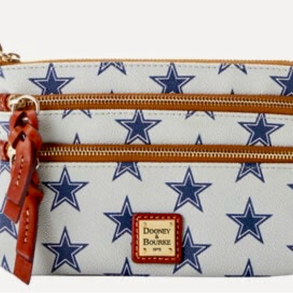 Dooney Bourke Blue Star Patterned BagNFL Cowboys Triple Zip